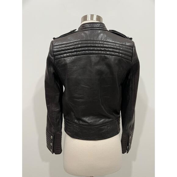 IRO Rojan Brown Biker Leather Jacket - Picture 12 of 16